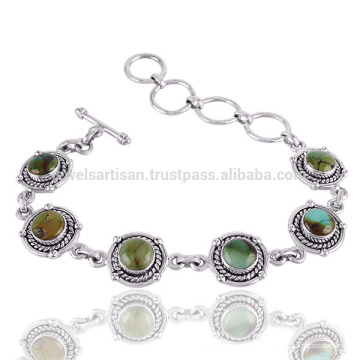 Pulsera de plata de la venta al por mayor de la pulsera de la piedra preciosa 925 de la pulsera del diseñador de la India